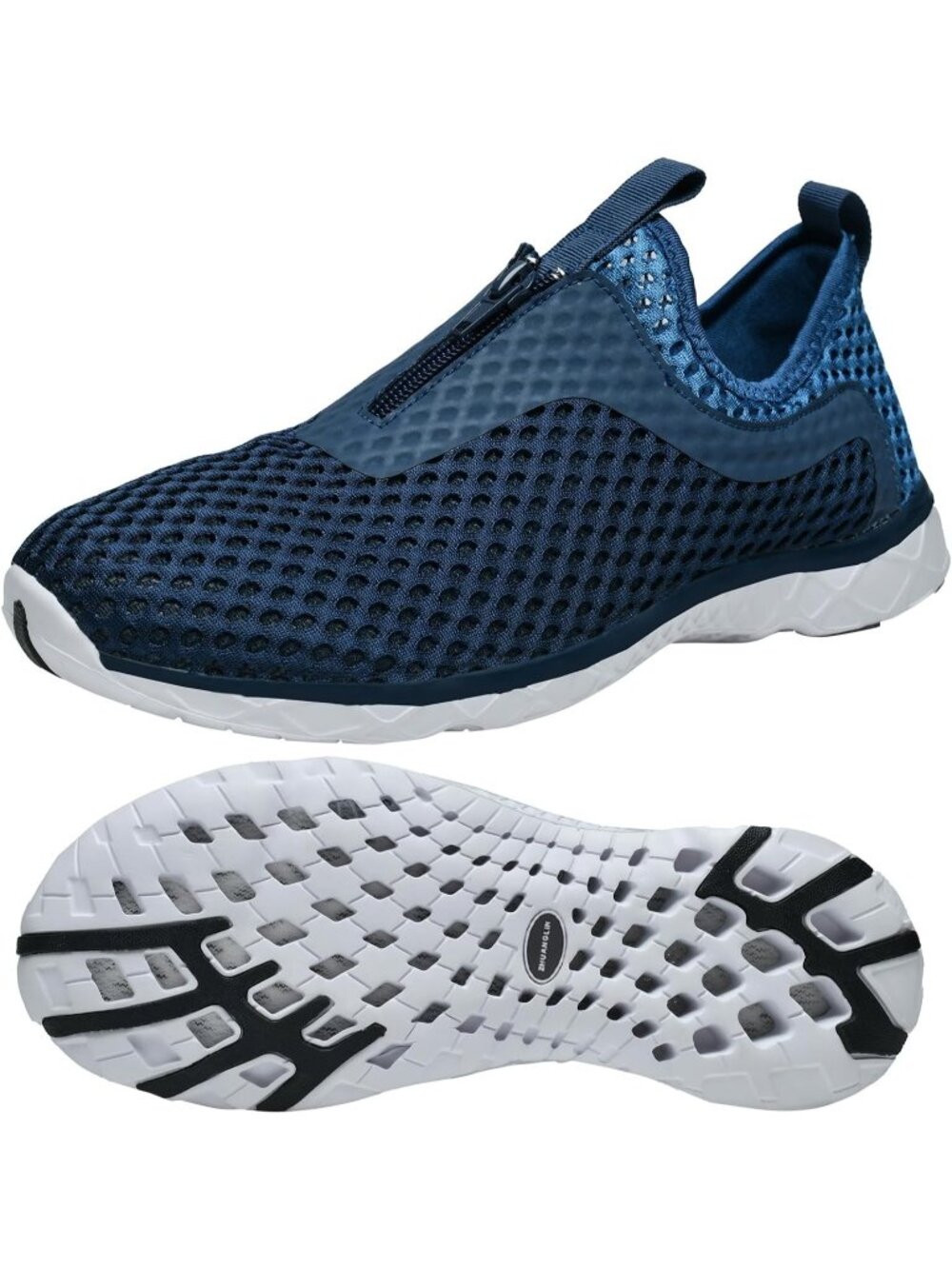Men Dark Blue Mesh Quick Drying Aqua Water Shoes Breathable Athletic Water Shoes